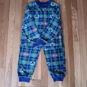 Plaid Kids Pajamas - Blue and Green